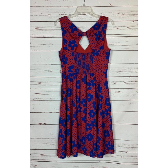 Modcloth Red and Blue Floral Dress - Picture 8 of 12
